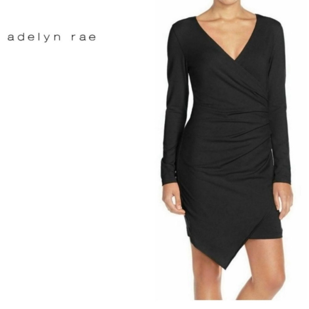 Adelyn Rae Long Sleeve Faux Wrap Dress NWT very flattering